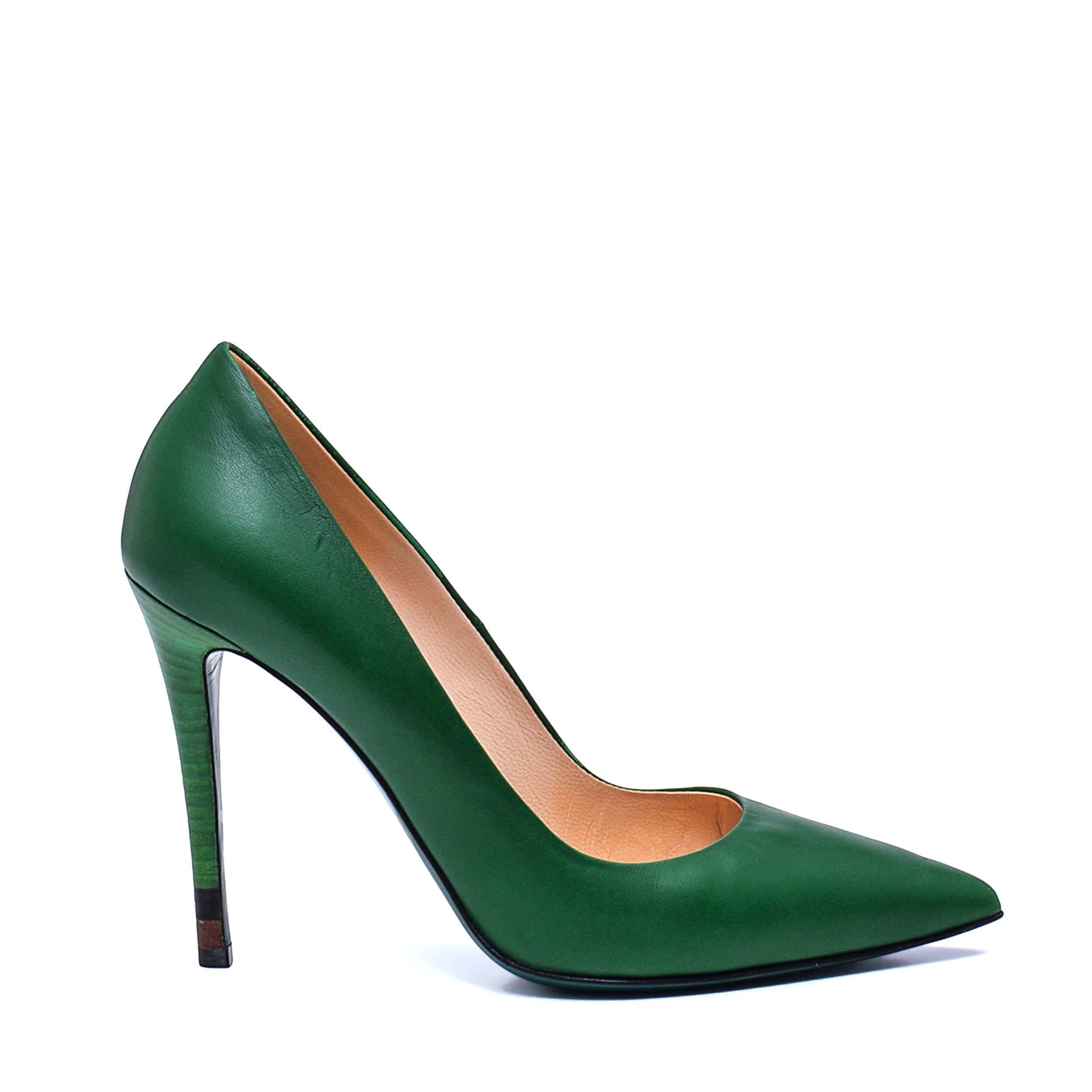 Fendi - Green Leather Classic Stiletto 37.5